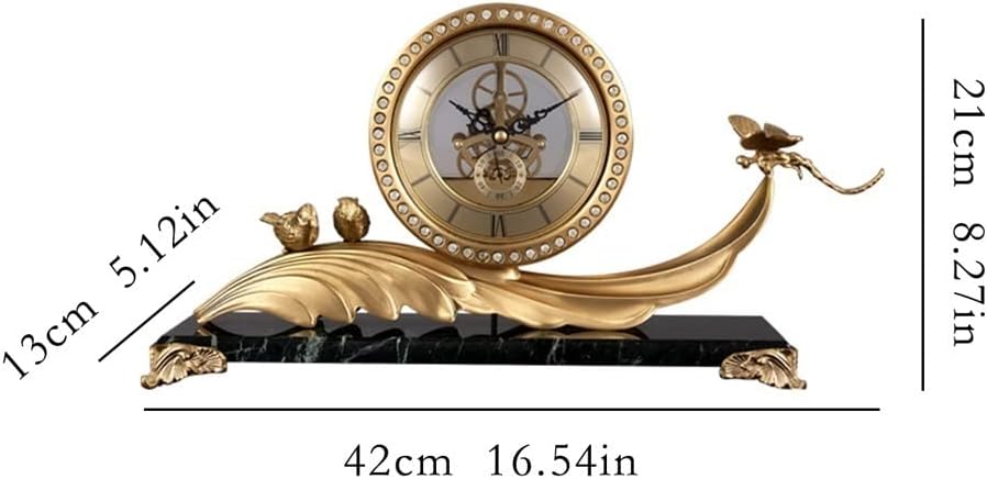 Modern Brass Desk Clock for Living Room Decor C5434