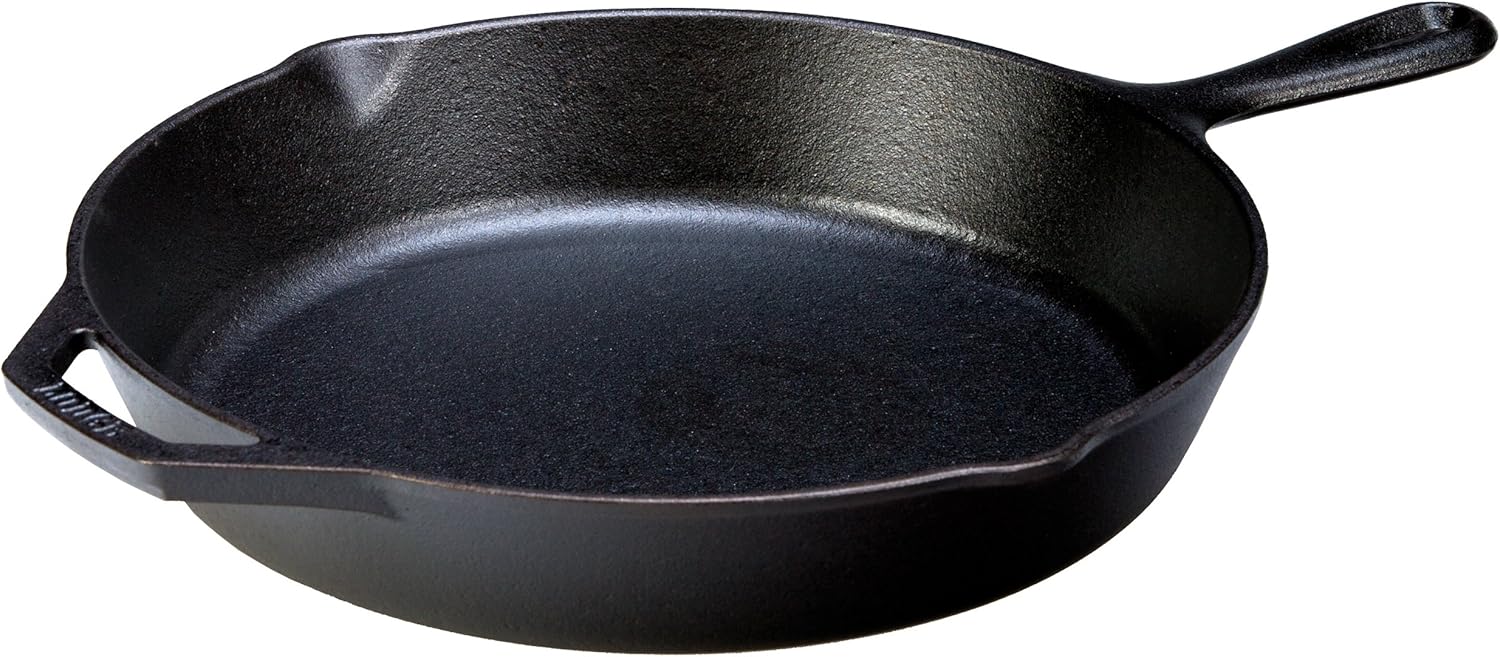 Seasoned Cast Iron Skillet with Glass Lid, 12 Inch V941573