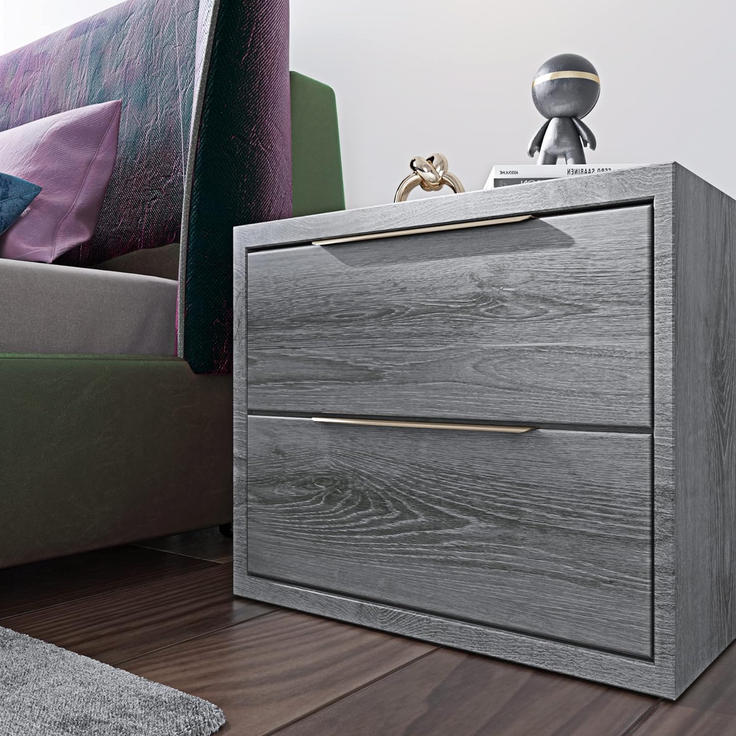 24"x200" Thick Grey Wood Contact Paper for Cabinets Countertops Self Adhesive Removable A9195