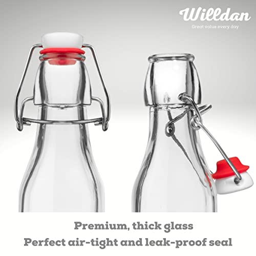 6-Pack 8.5oz Swing Top Glass Bottles with Airtight Caps Y62856