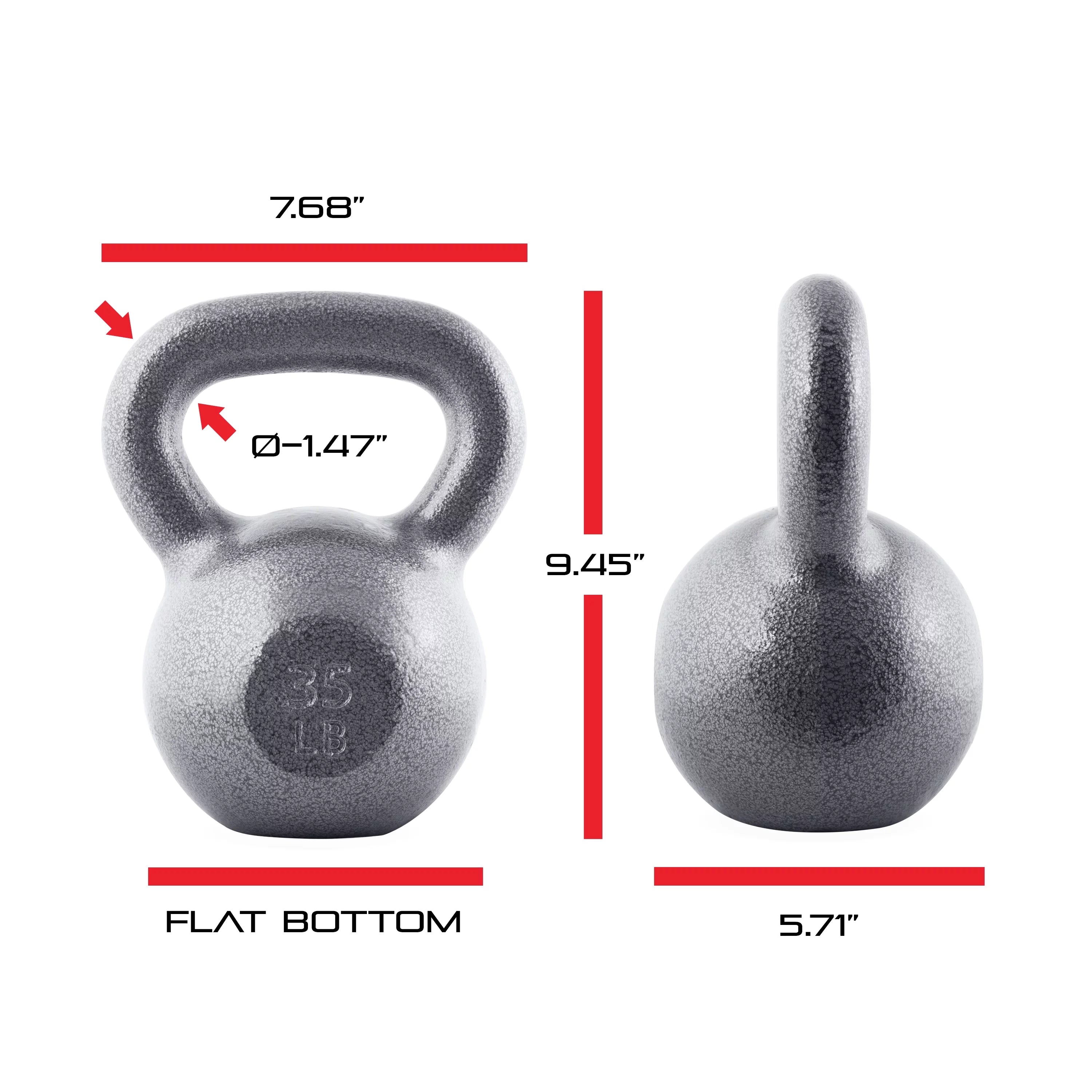 Cast Iron Kettlebell, 35 Pounds Z432303