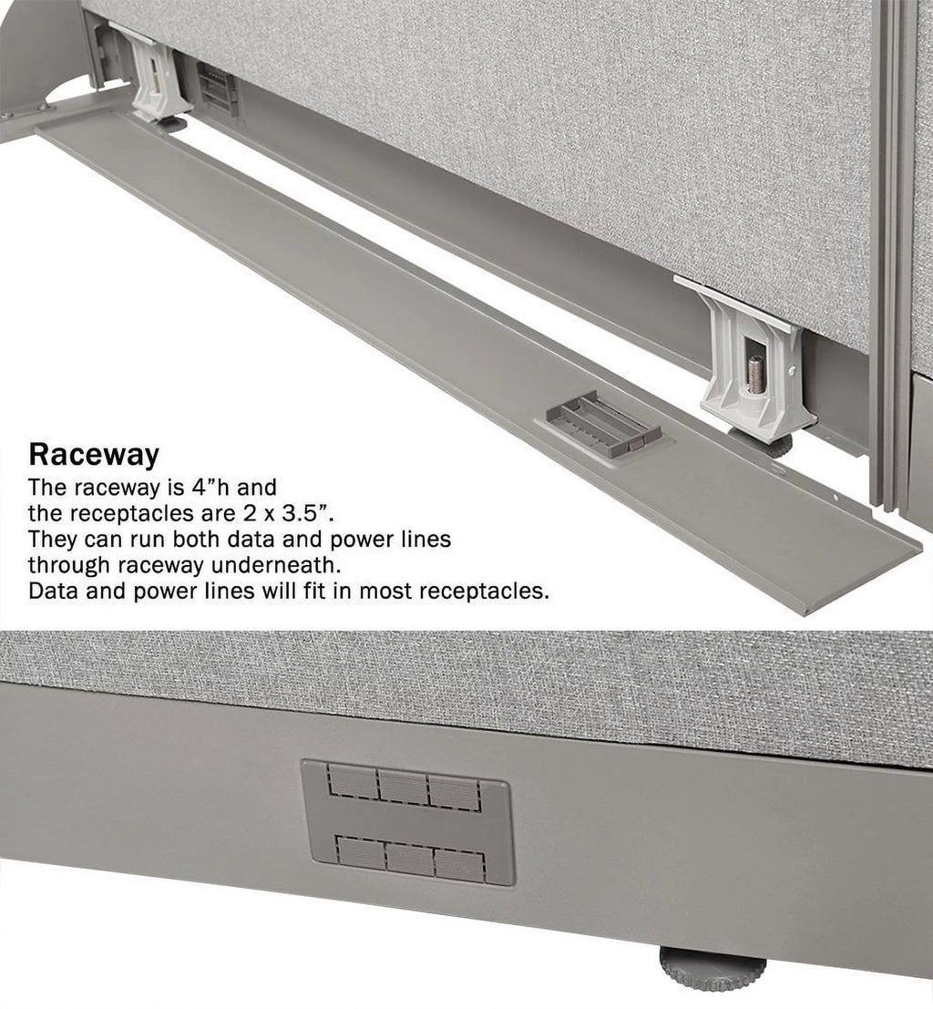 84"W x 72"H Wall Mounted Office Partition Room Divider I9008