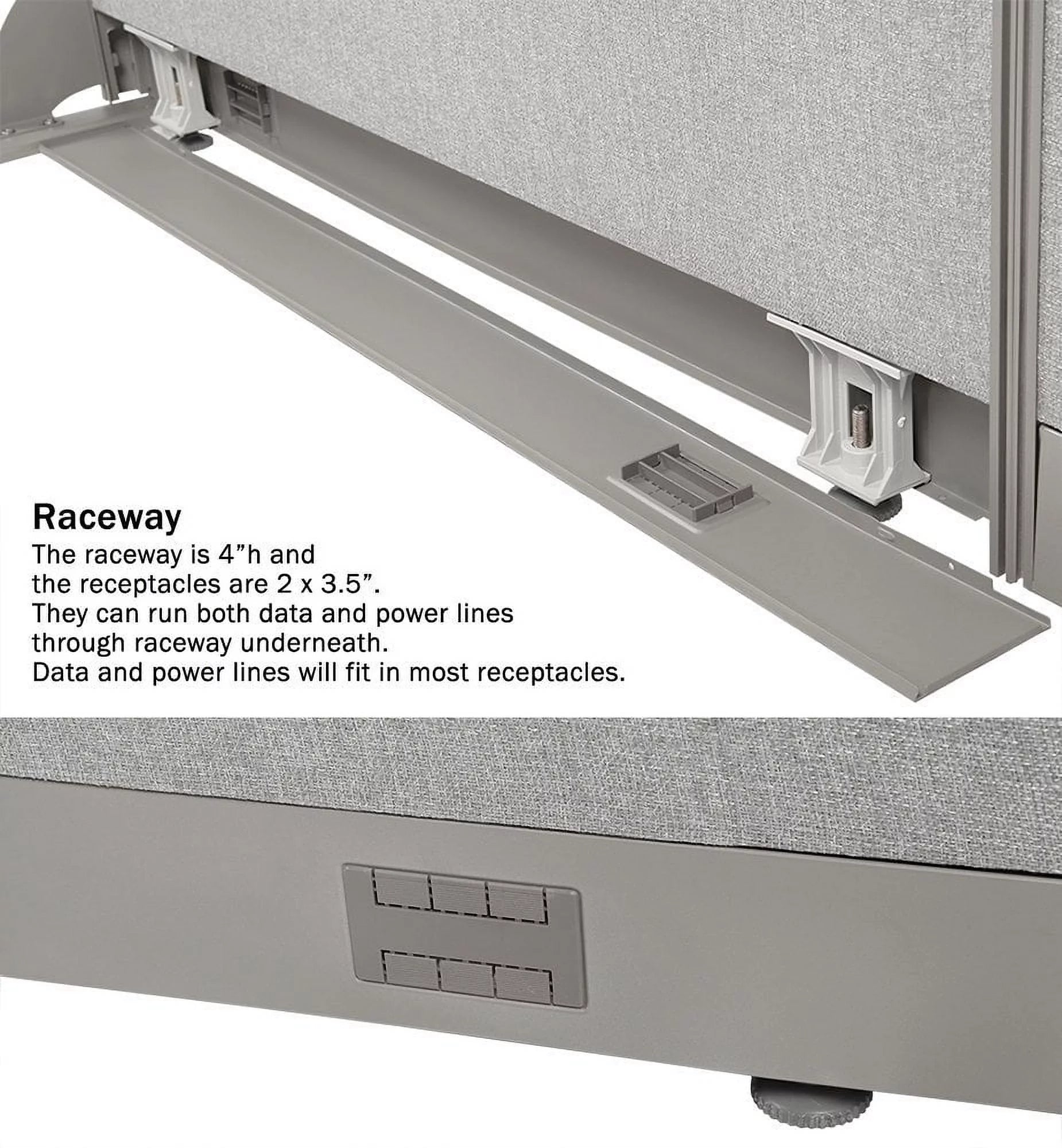 84"W x 72"H Wall Mounted Office Partition Room Divider I9008