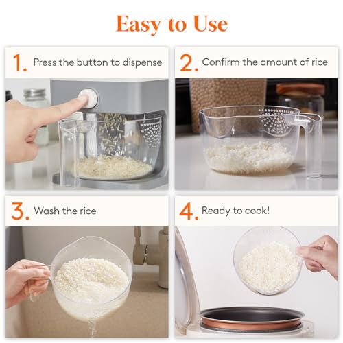 Rice Dispenser 25 Lbs with Measuring Cup, Moisture Proof Storage Container R94727
