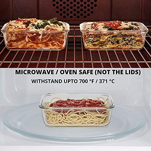 Large Glass Food Storage Containers with Airtight Lids, Oven and Freezer Safe D19741