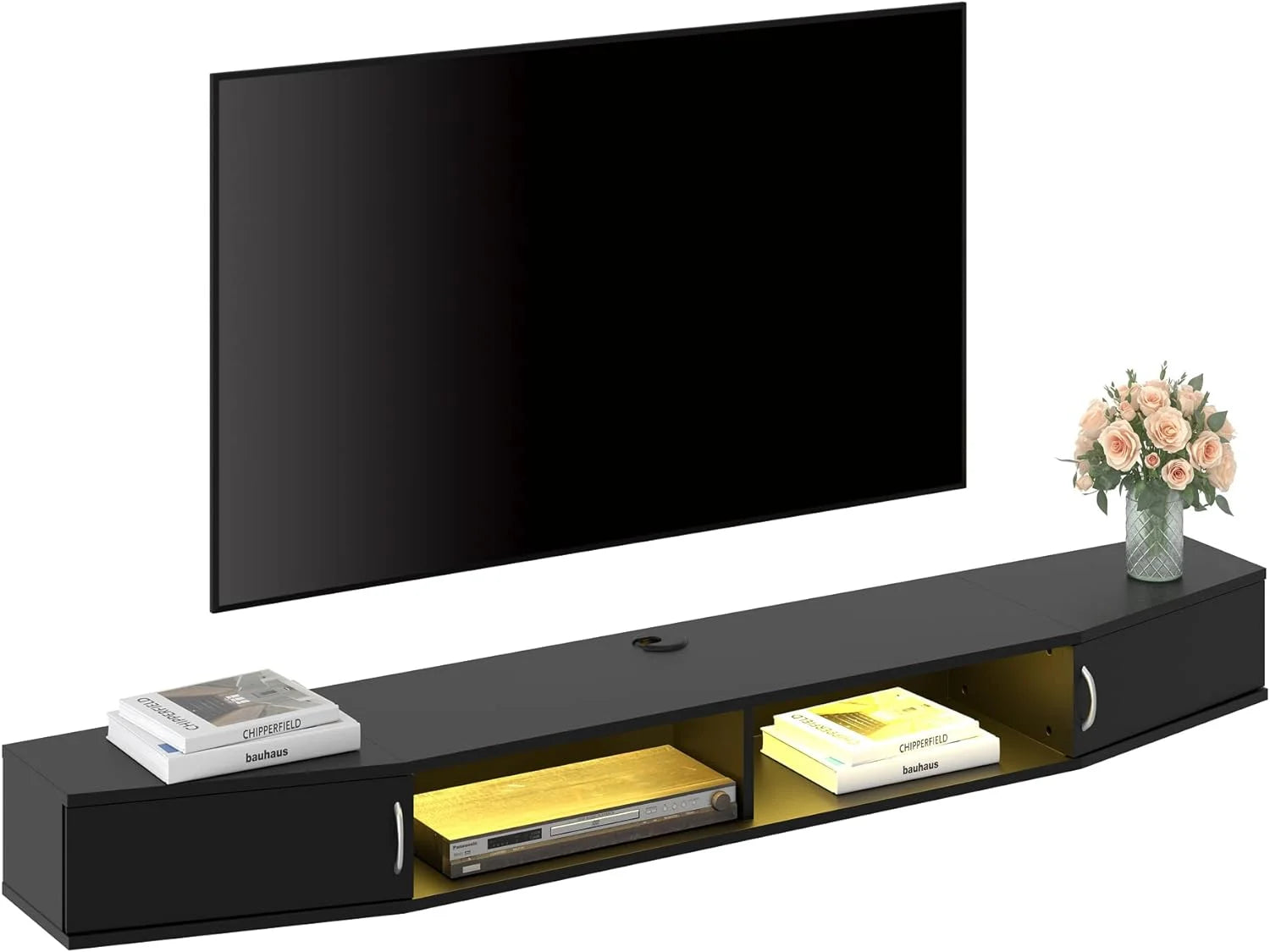 Floating TV Stand with Cabinet, Wall Mounted TV Shelf, 70'' C179431