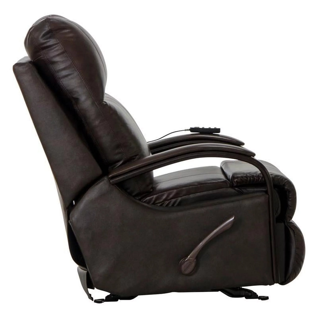 Italian Leather Glider Recliner with Heat and Massage H70627