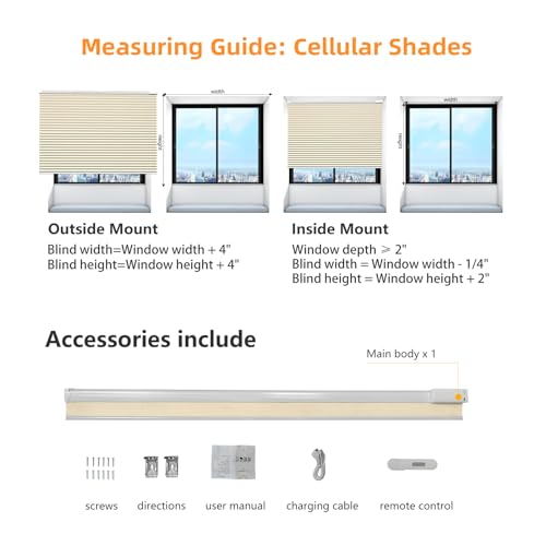 Cordless Blackout Cellular Shades with Remote, Grey K194793