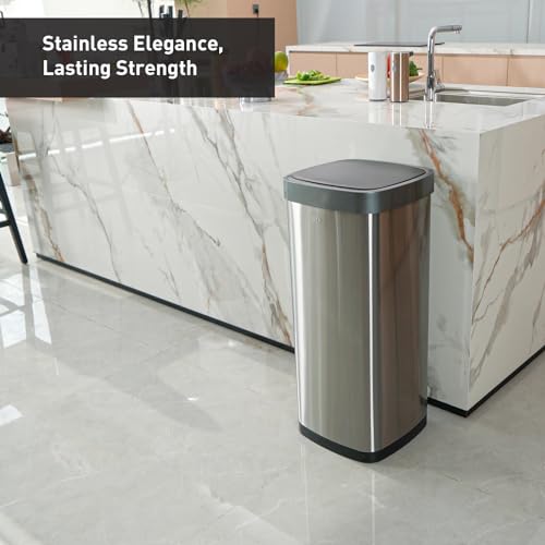 Touchless Motion Sensor Trash Can, 50 Liter, Matte Stainless Steel G2167