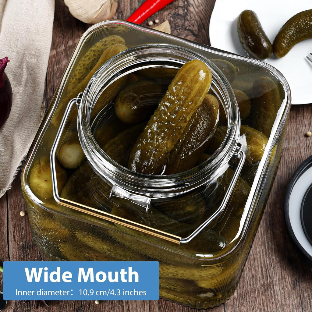 Glass Jar with Airtight Lid, Wide Mouth, 2 Pack L9390