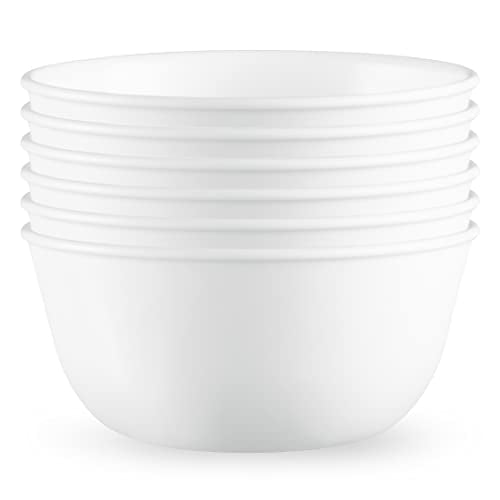 18-Piece Dinnerware Set for 6 with 6 Soup Cereal Bowls, Chip Resistant, Winter Frost White C285