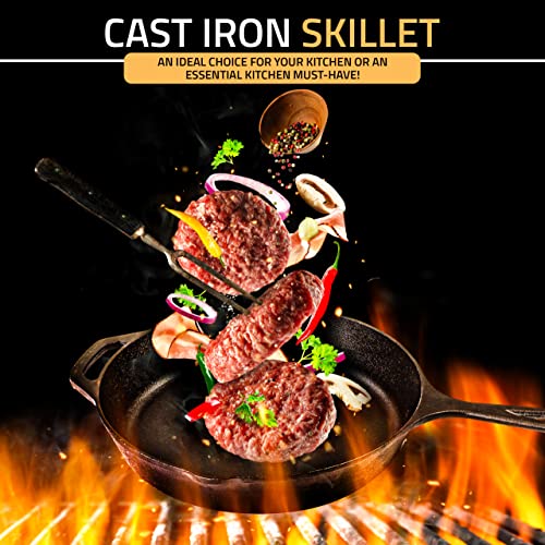 Cast Iron Skillet Frying Pan 10.25 Inch for Indoor and Outdoor Cooking P975827
