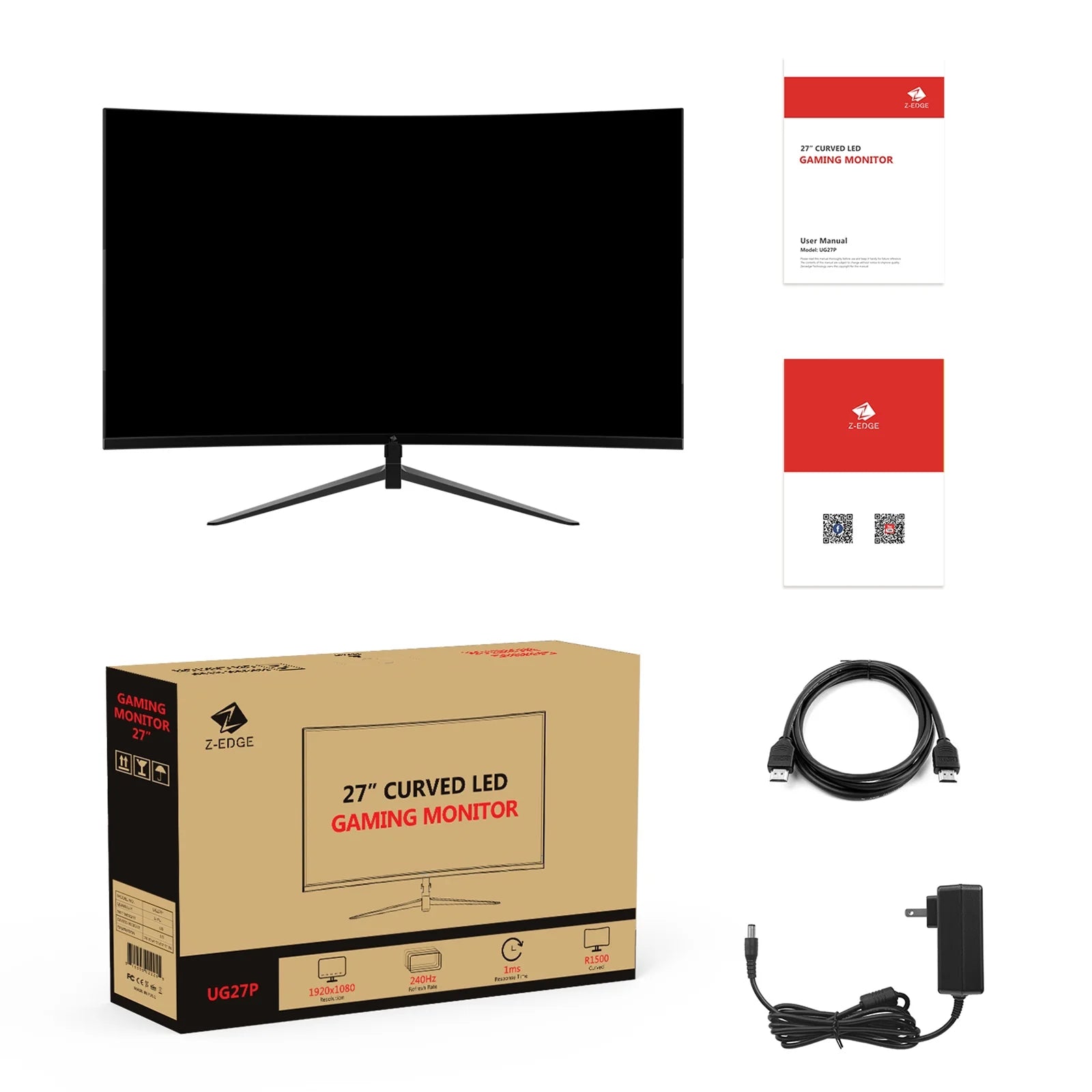 27-Inch Curved Gaming Monitor 240Hz 1ms Full HD LED HDMI DP Y5329