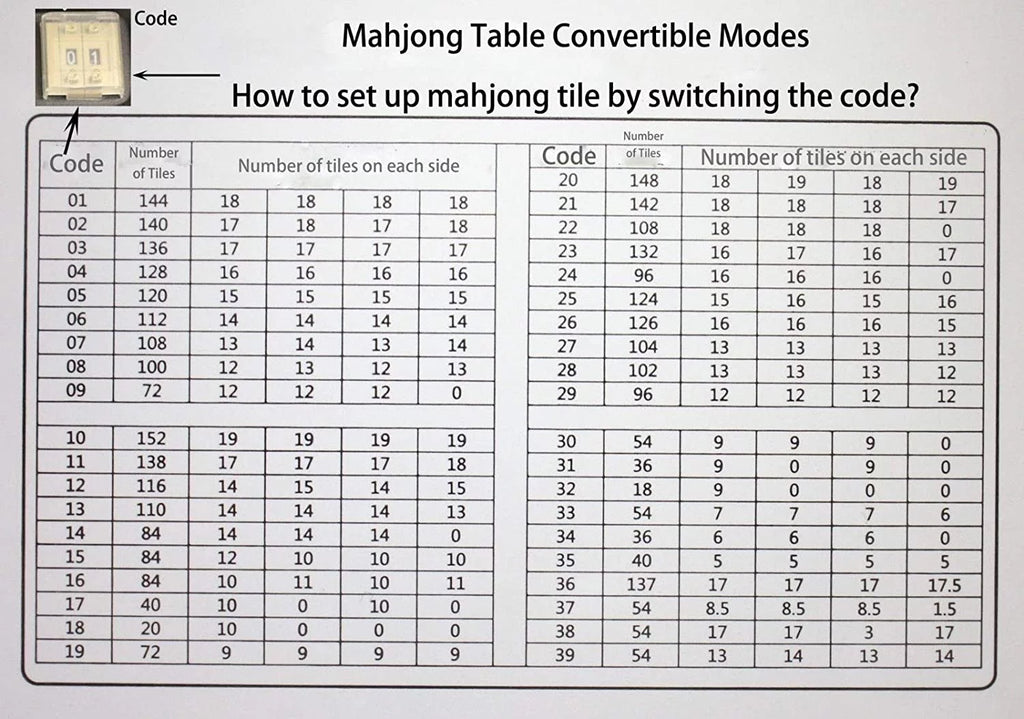 Mahjong Table with Drawers, 2 Sets of Magnetic Tiles O1214
