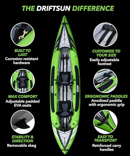 Inflatable Touring Kayak with Padded Seats and Pump D433622