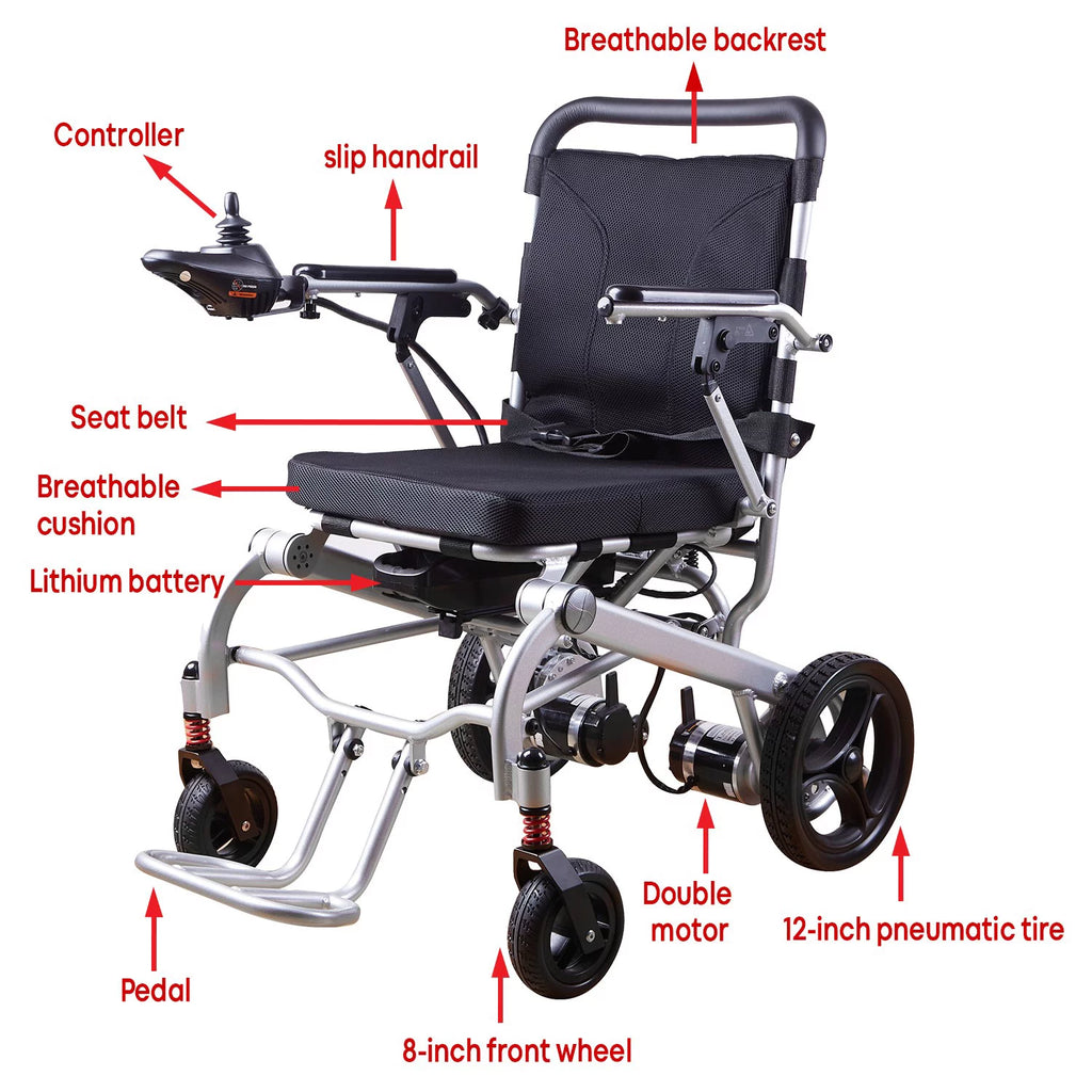 Foldable Electric Wheelchair with Detachable Battery R96361