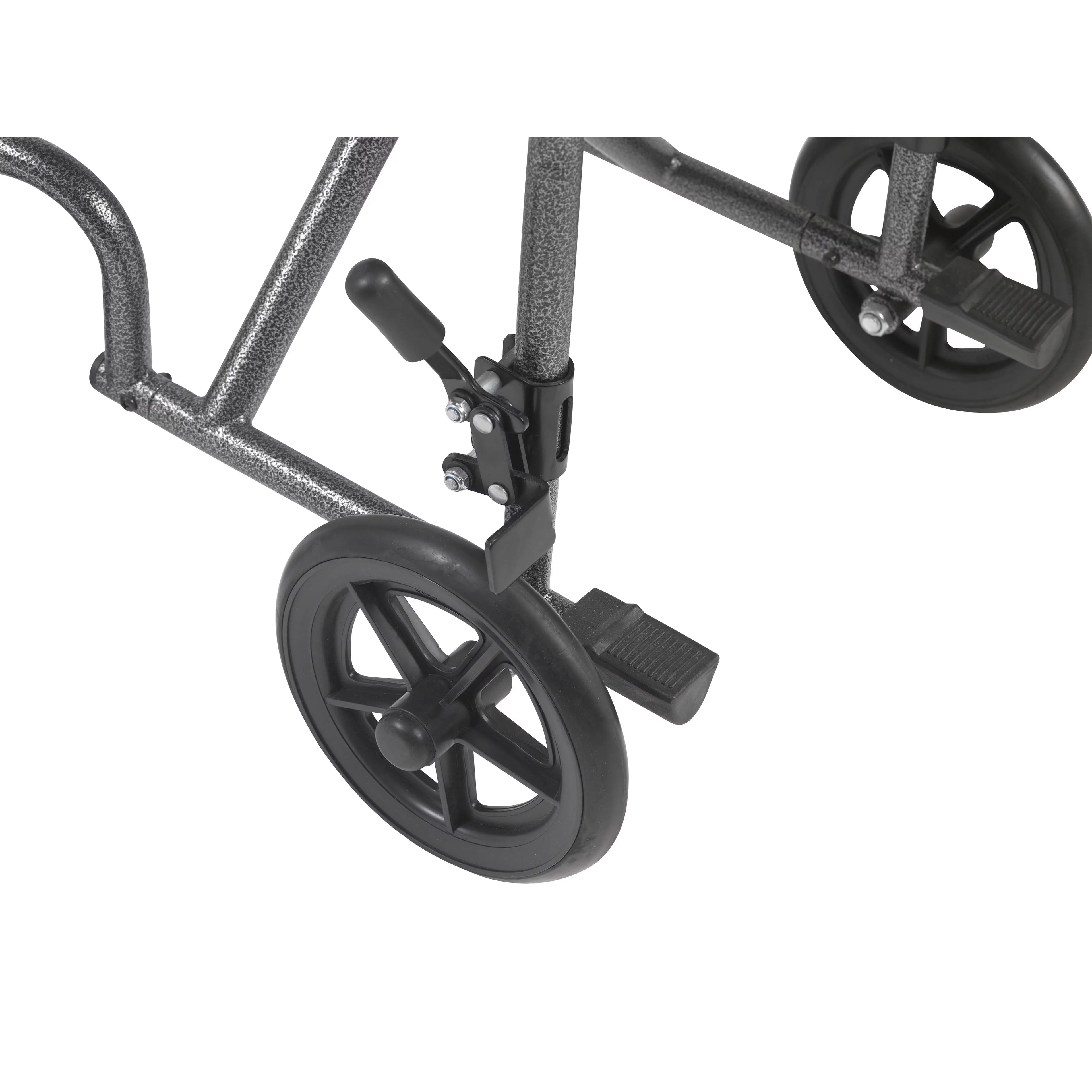 Lightweight Steel Transport Wheelchair, Fixed Full Arms, 19" Seat Q778967