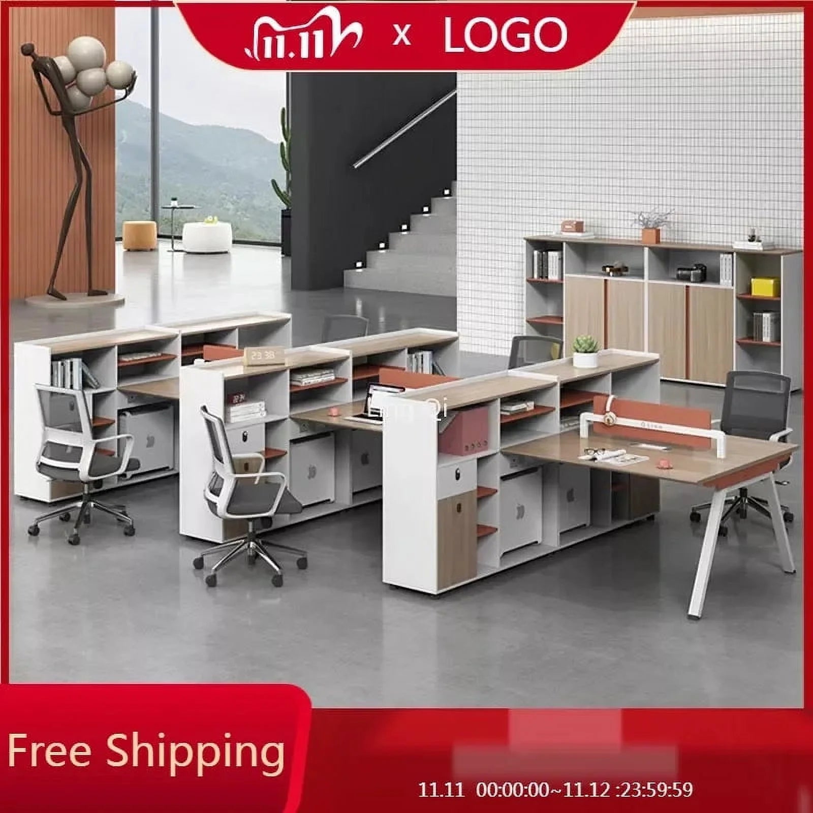 Executive Office Desk with Computer Workstation O951086