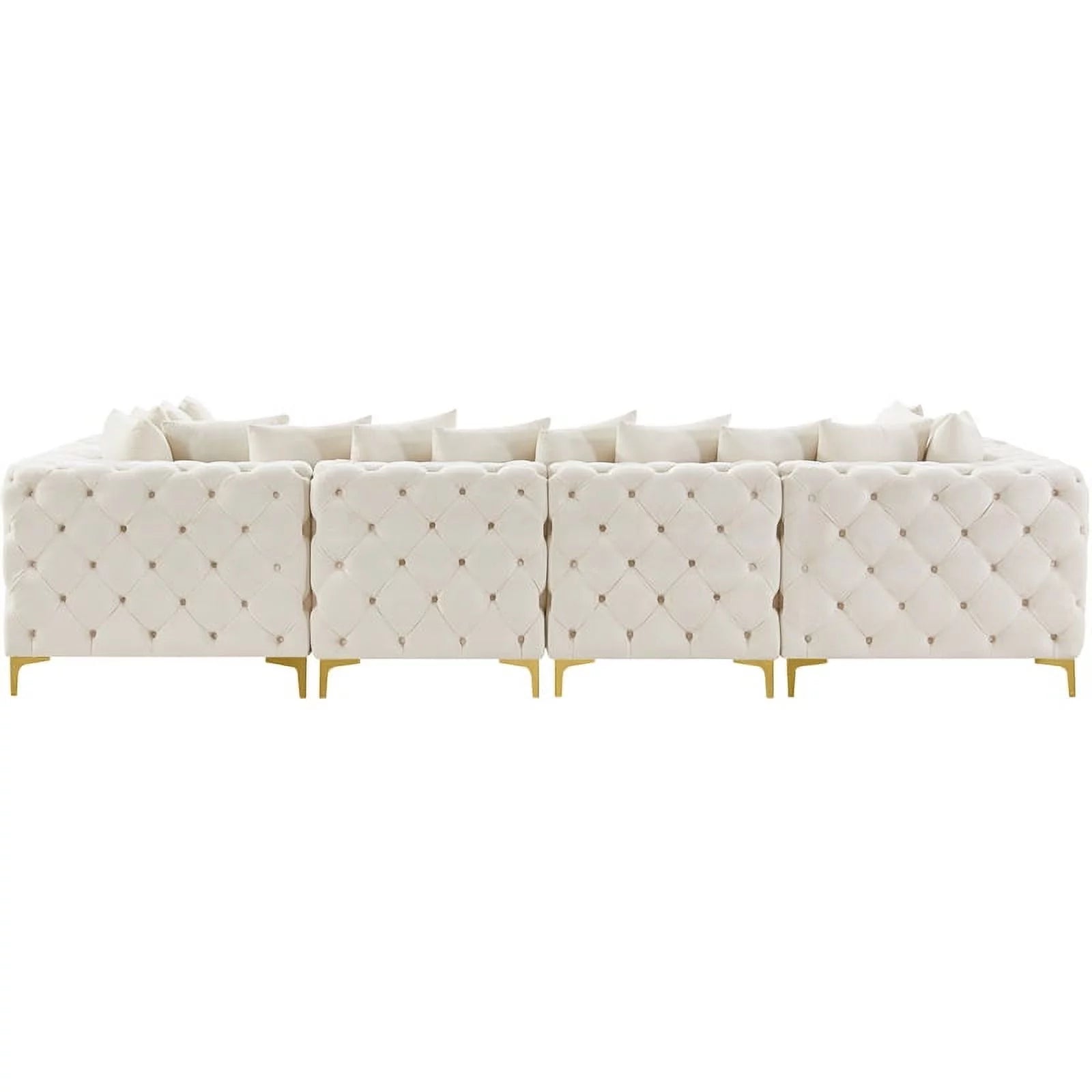 Modular Sectional Sofa Cream Velvet I124