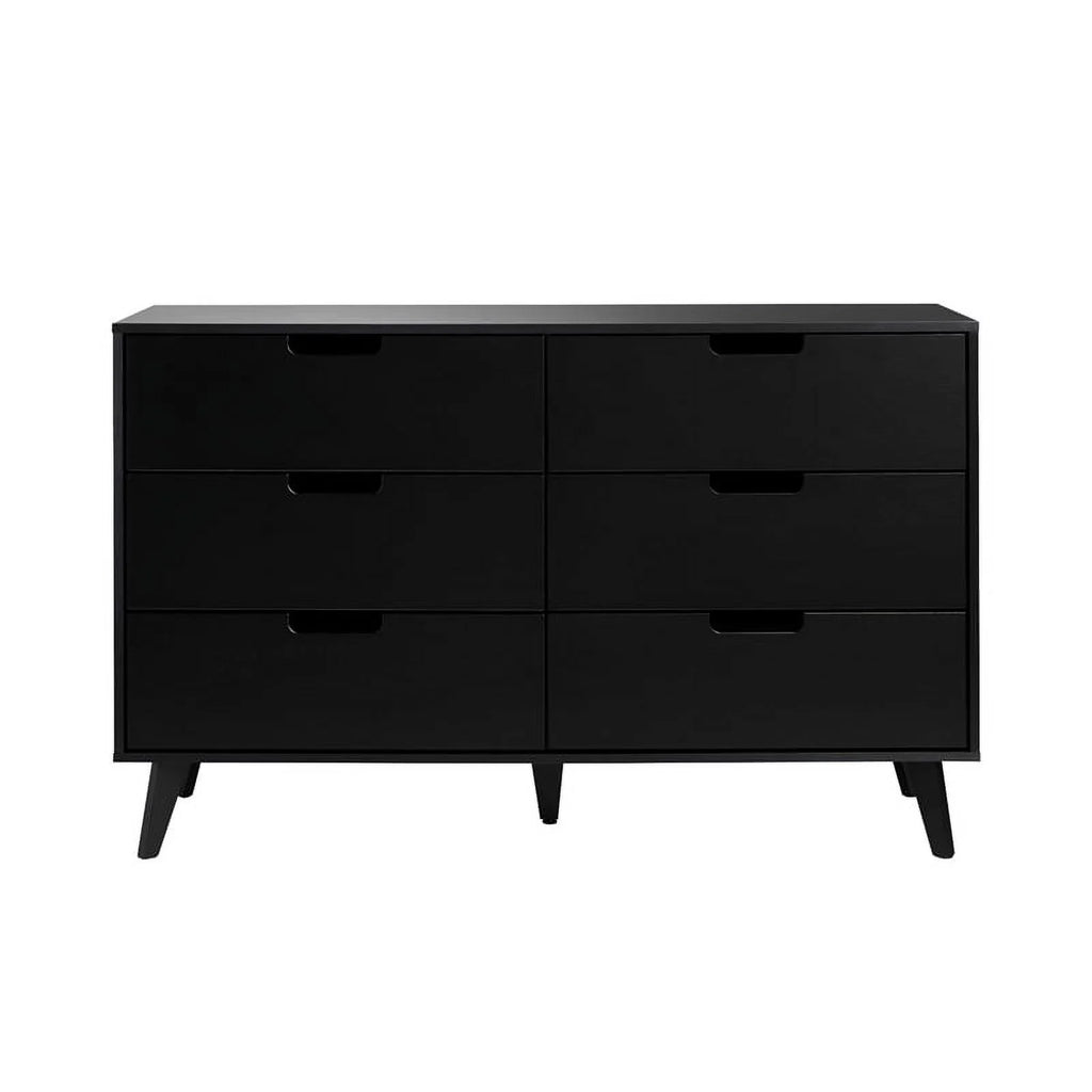 6 Drawer Wood Dresser with Cut Out Handles D6512