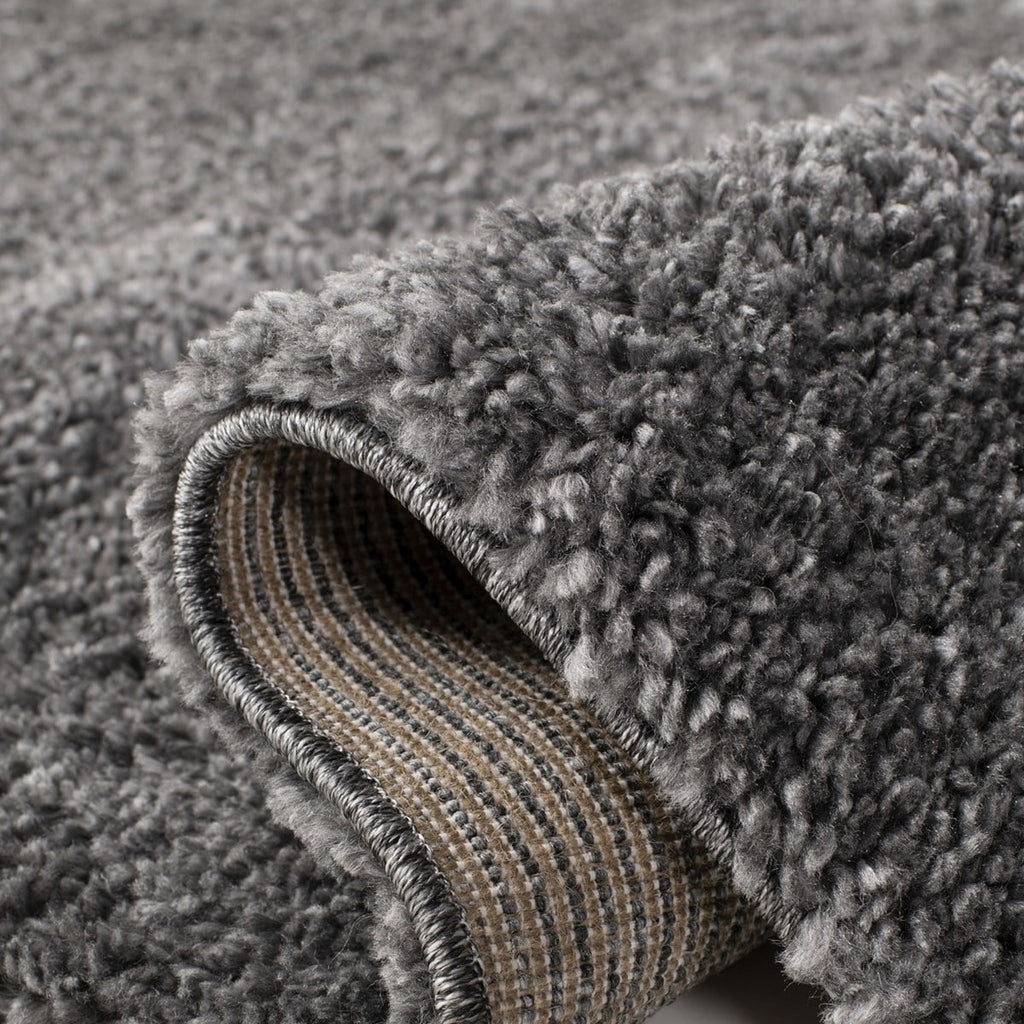 Plush Shag Area Rug, Grey, 4' x 4' Square I620