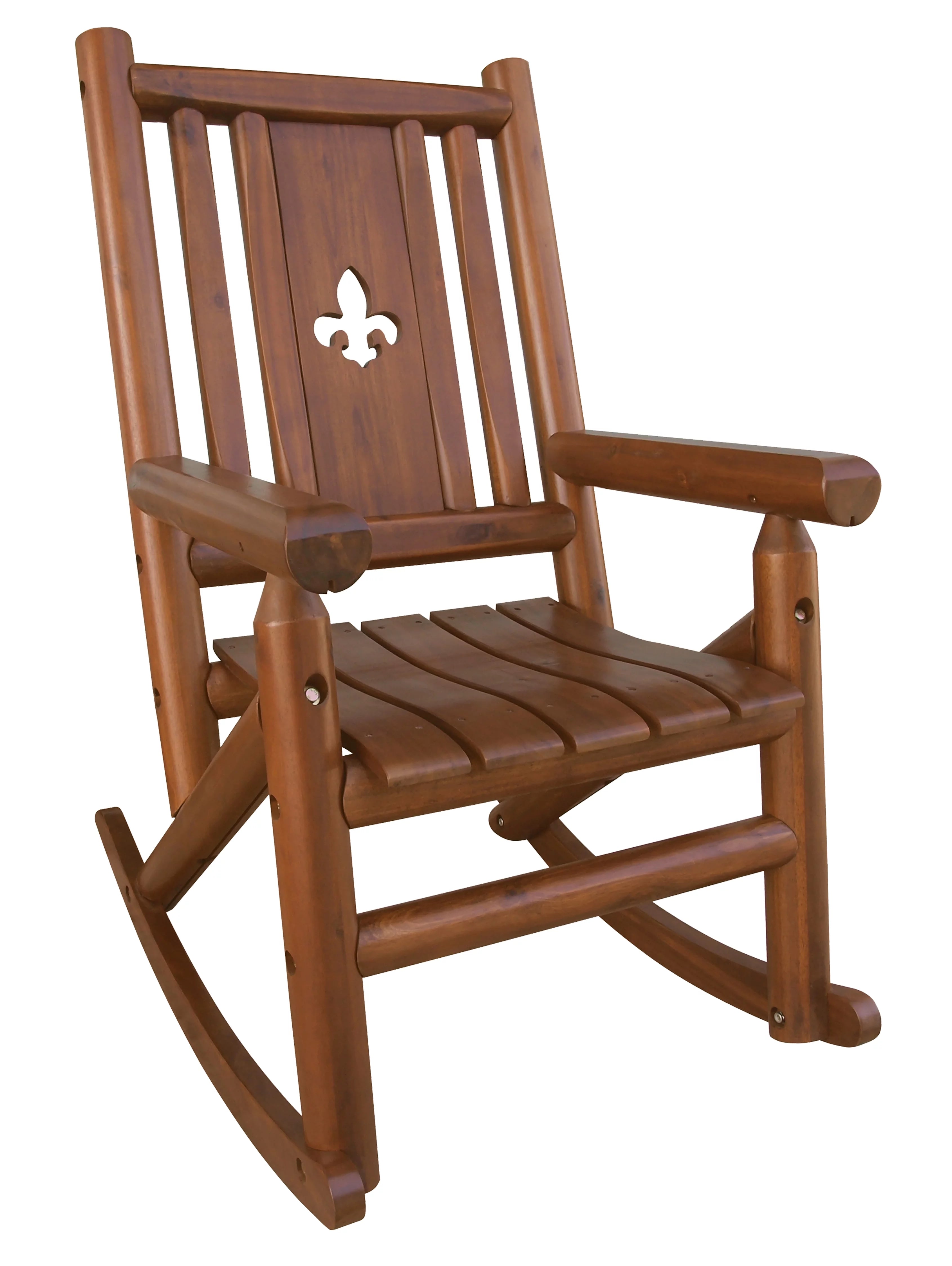 Outdoor Patio Wood Rocking Chair - Brown Q798