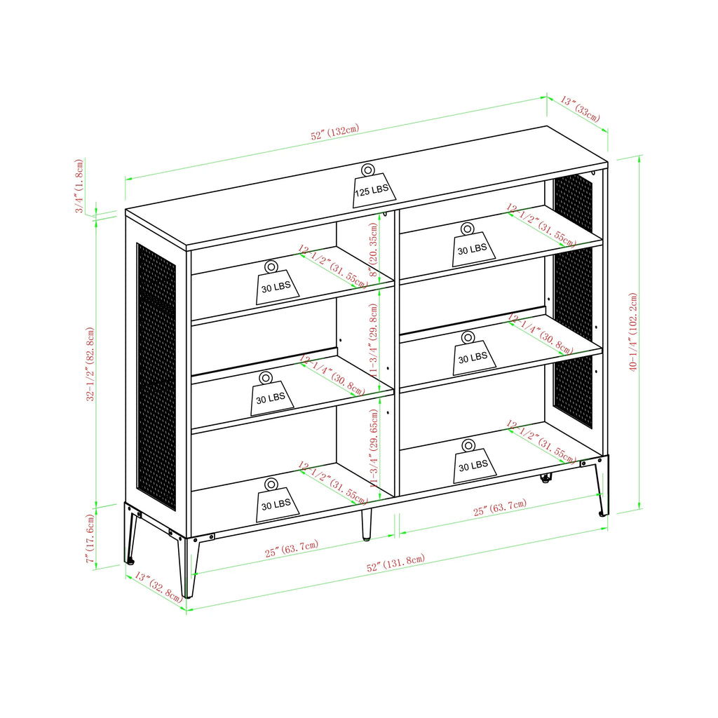 Reclaimed 6-Shelf Bookcase, Barnwood I36457