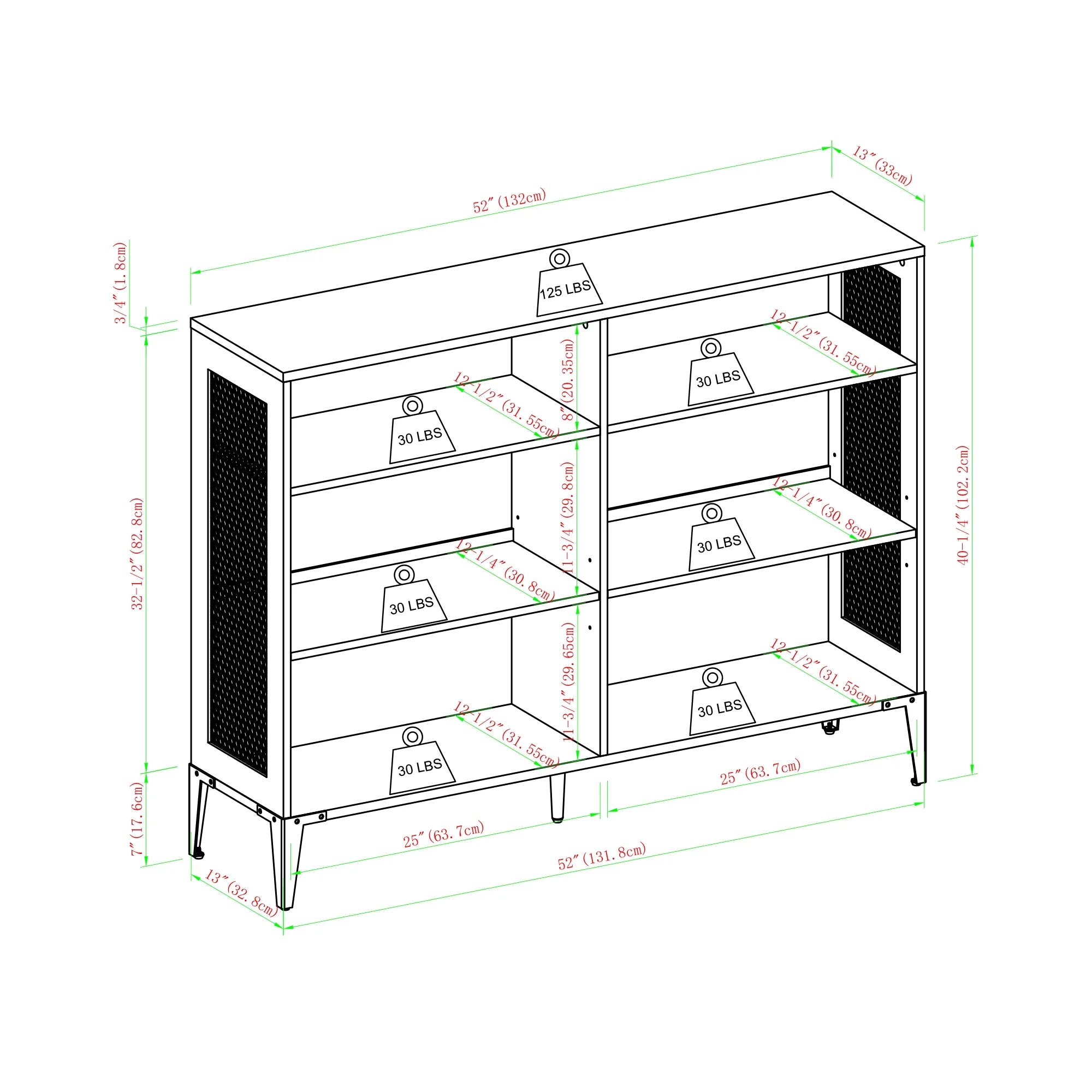 Reclaimed 6-Shelf Bookcase, Barnwood I36457