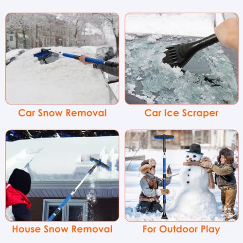 47.2" Ice Scraper for Car Windshield with Extendable Snow Brush M2792
