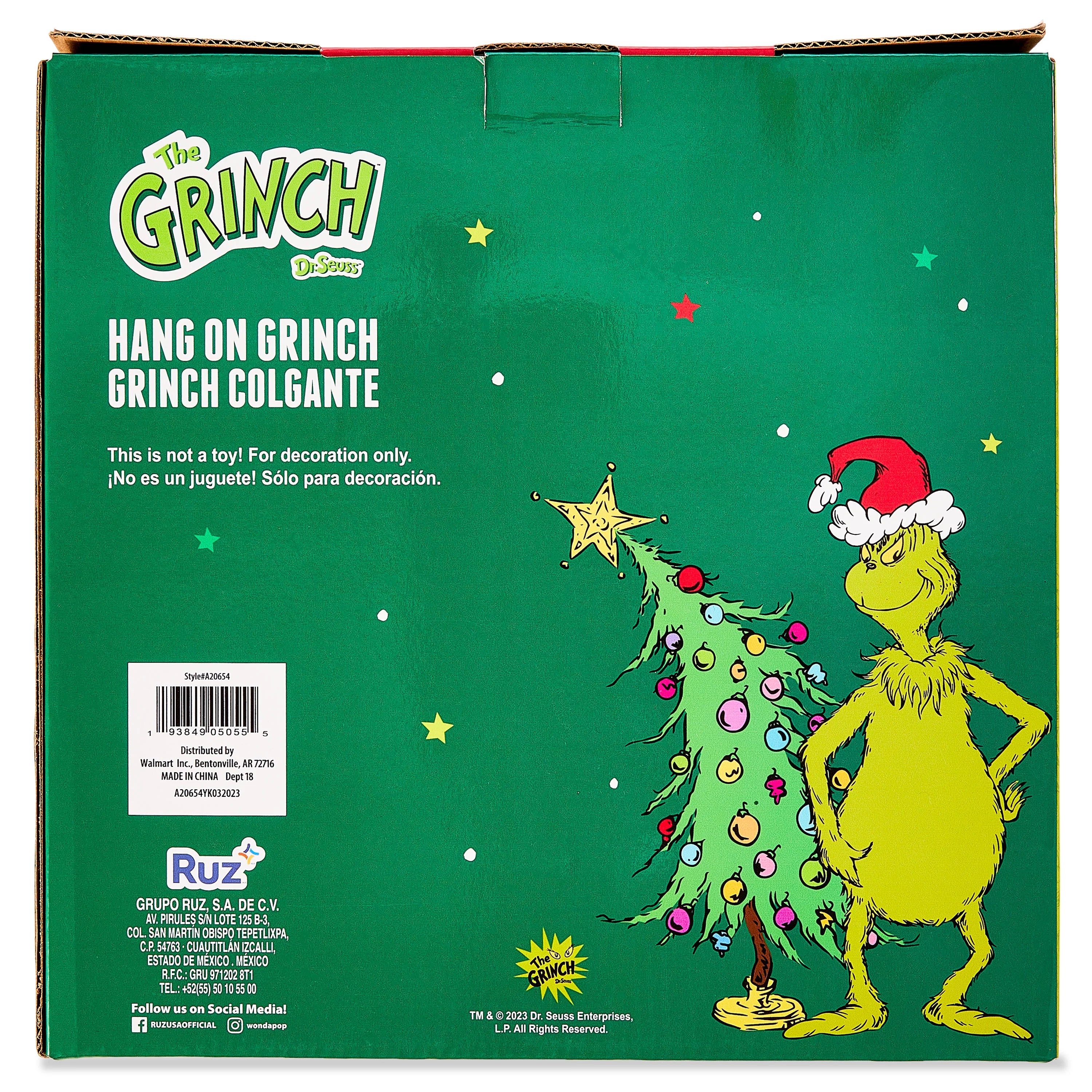 Outdoor Hanging Grinch Figurine, 5 Feet Tall Y873192