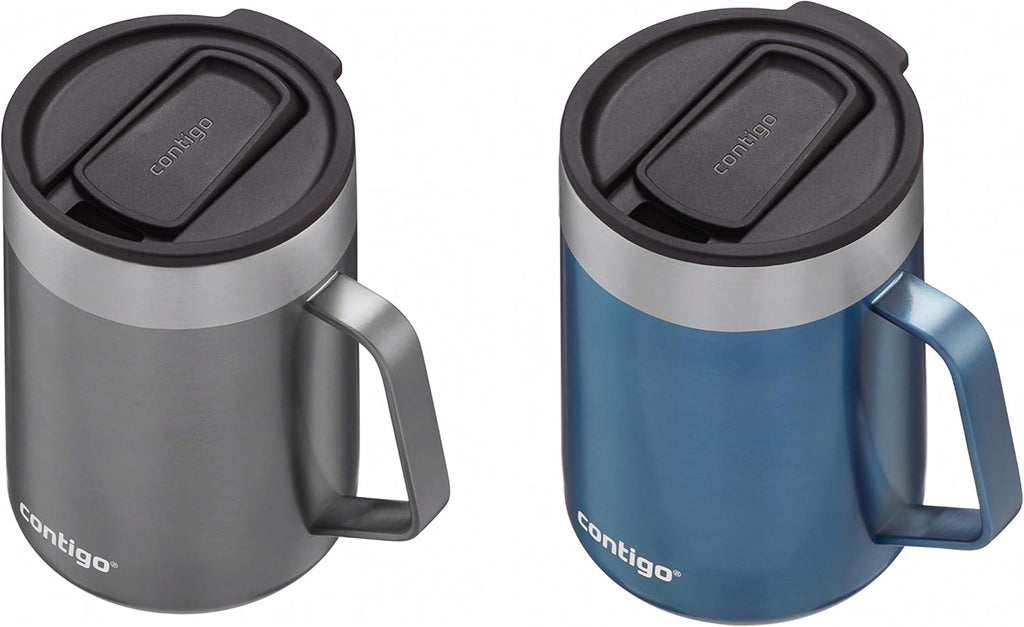 Stainless Steel Travel Mugs with Splash-Proof Lids H6405
