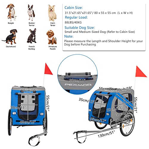Dog Bike Trailer, Folding Pet Trailer Cart for Bicycle W40567