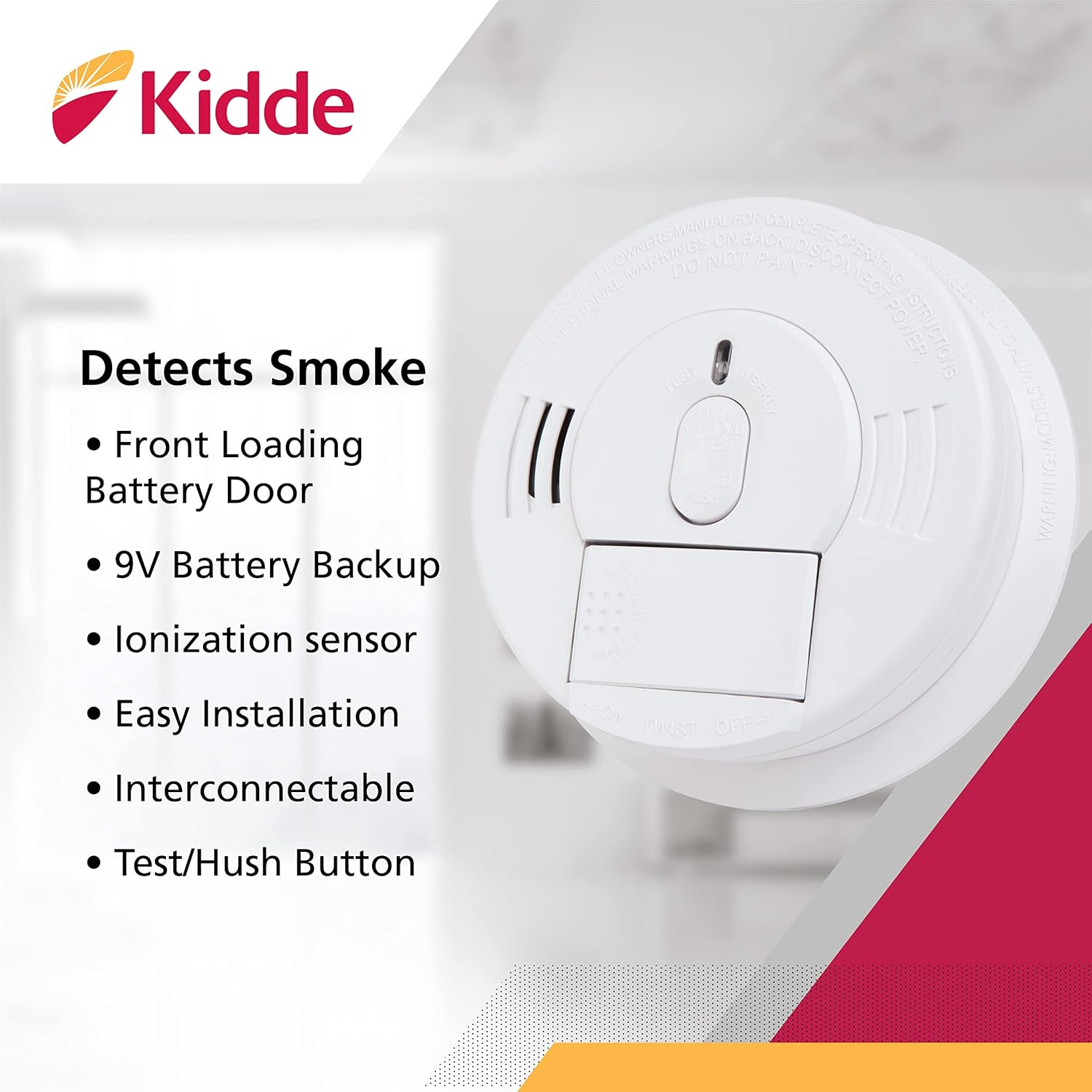 Smoke Detector 2-Pack, Hardwired with Battery Backup J580066