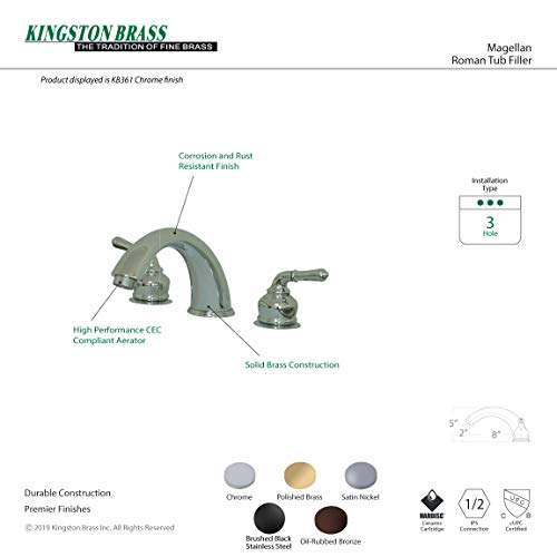 Roman Tub Faucet, Polished Brass, 8-Inch Adjustable C49937