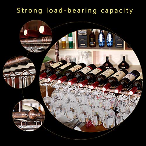 Wall Mounted Wine Rack with Hanging Wine Glass Holder H760808