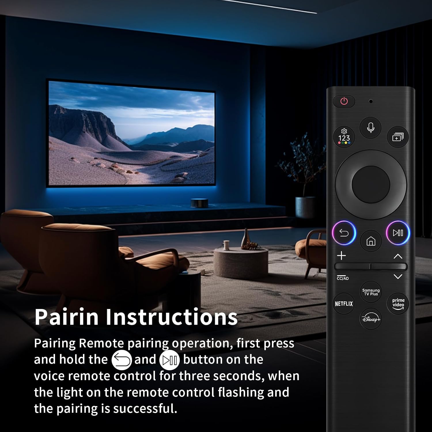 Solar Voice Remote Control for Smart TV, Black U1580