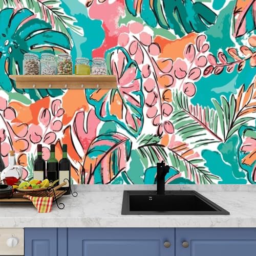 Watercolor Botanical 3D Wallpaper Self Adhesive Wall Mural O64590