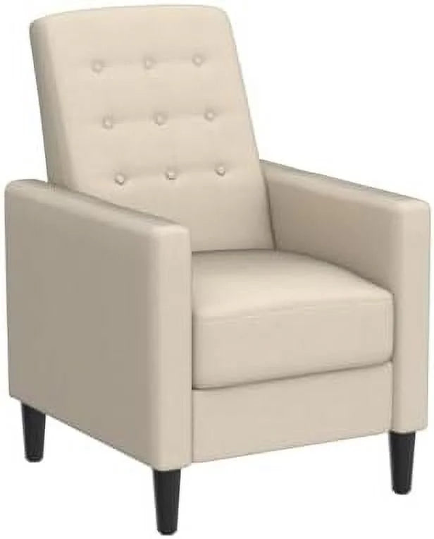 Mid-Century Modern Fabric Recliner Chair with Thicker Seat Cushion H1641