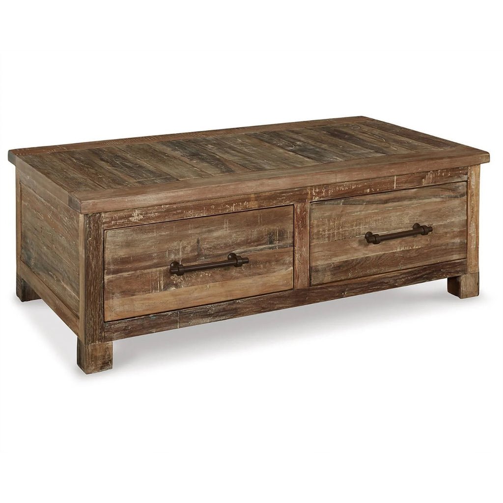 Wood Coffee Table with Storage in Dark Brown F2796