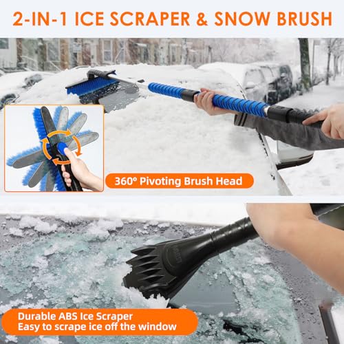47.2" Ice Scraper for Car Windshield with Extendable Snow Brush M2792