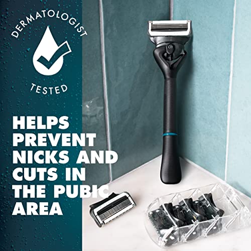 Pubic Hair Razor Cartridges, 4 Blade Refills, Dermatologist Tested R749667
