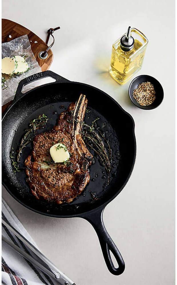 Cast Iron Skillet 12 Inch with Ergonomic Handles B2357