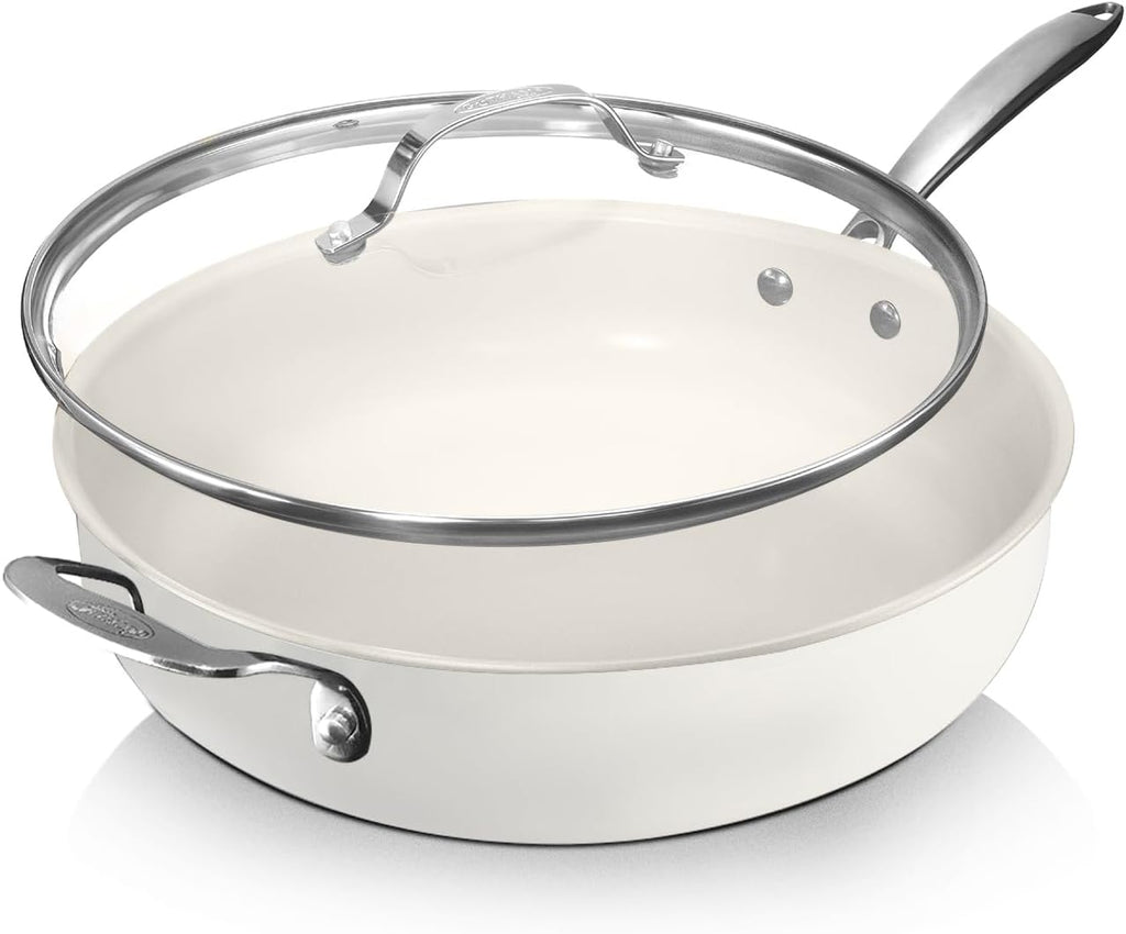 Ceramic Pots and Pans Set with Saute Pan, Non Stick Cookware I2411