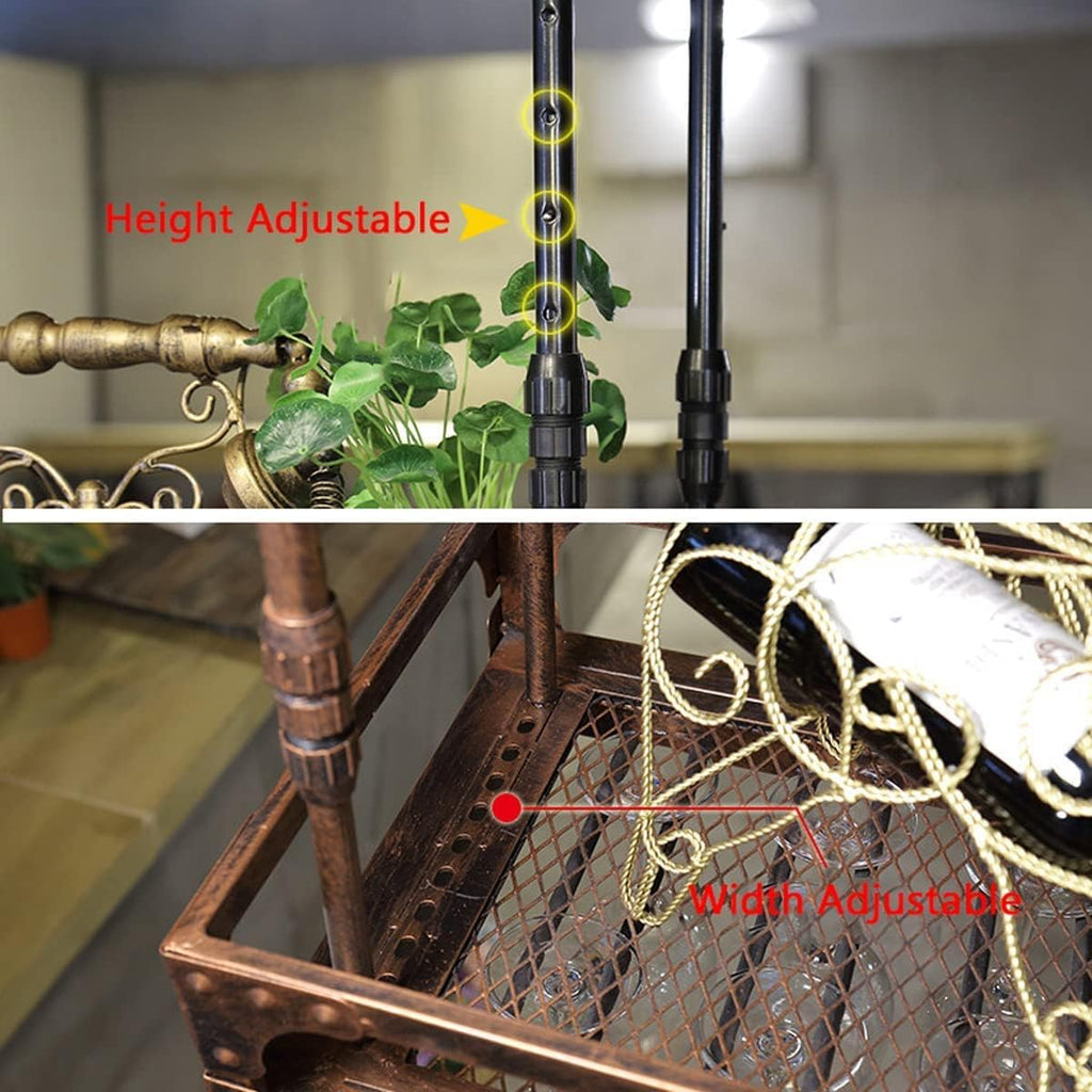 Wall-Mounted Wine Glass Rack, Industrial Vintage Metal, Bronze, 60x35cm O7312