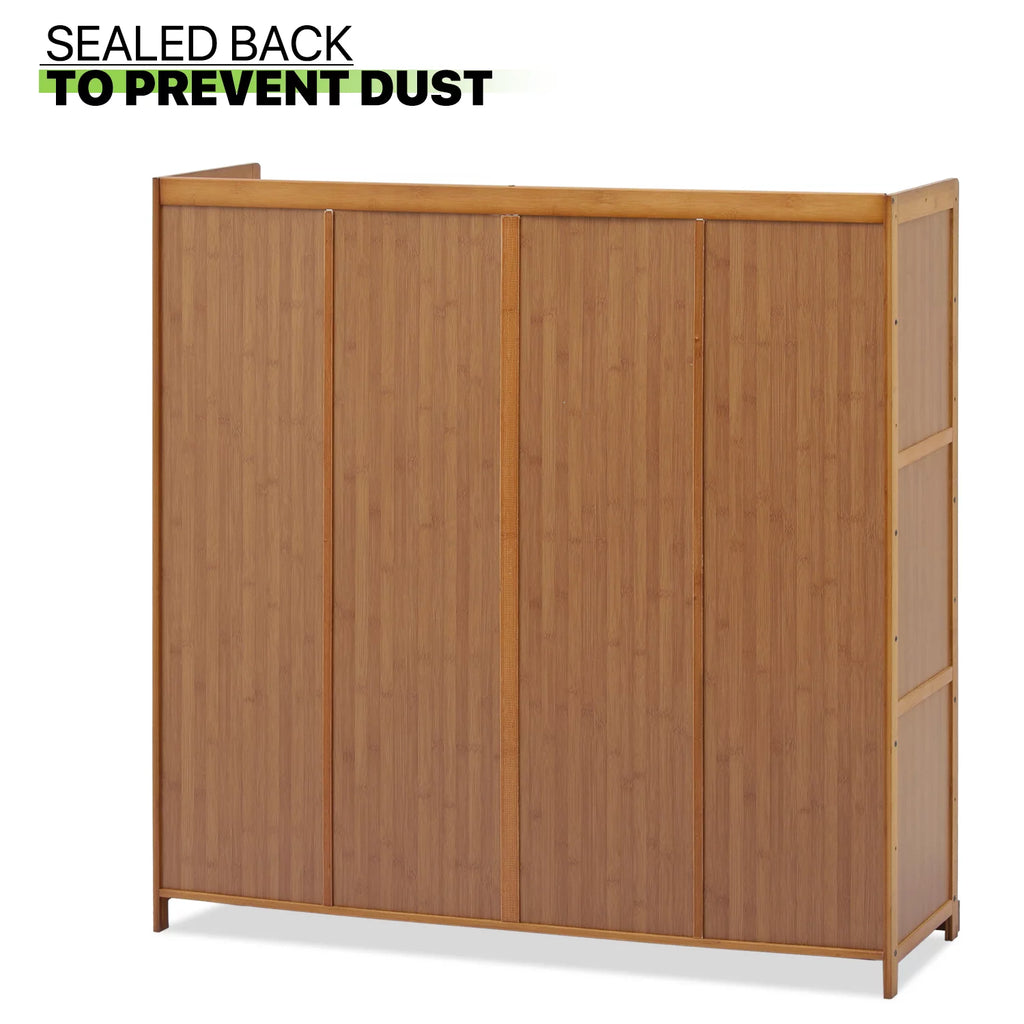 Bamboo 7-Tier Shoe Storage Cabinet with Folding Doors N918048