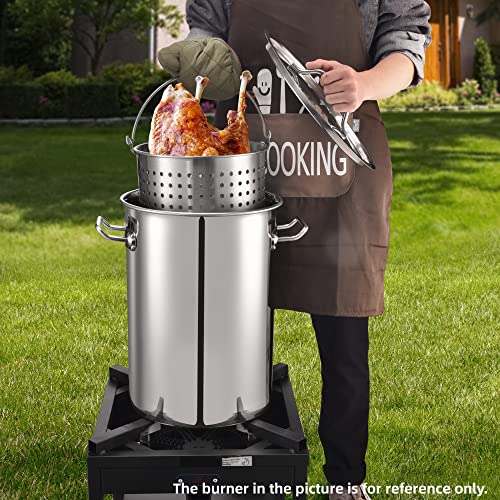 Stainless Steel Stock Pot 6-Piece with Basket and Steamer Rack V993
