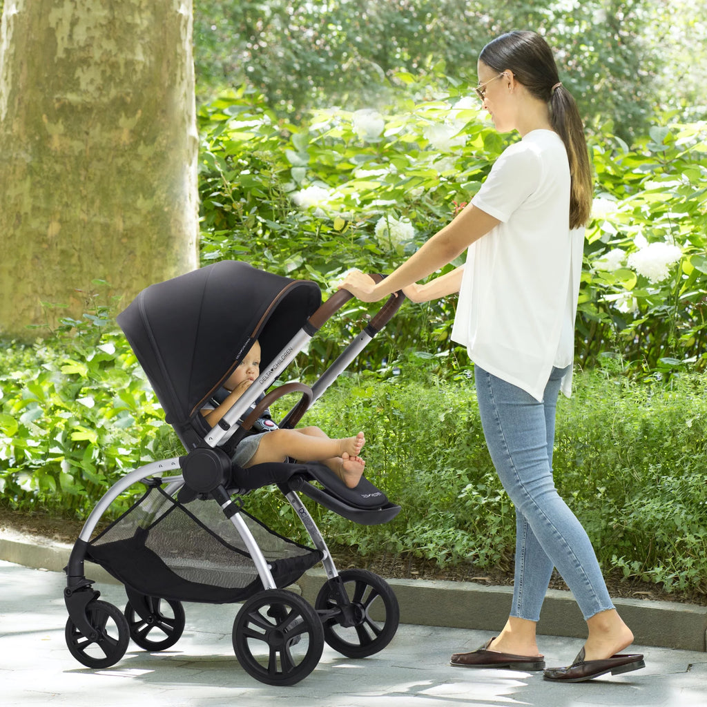 Reversible Stroller with Reclining Seat and Adjustable Footrest E492424