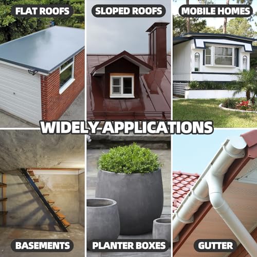 Waterproof Sealant 32oz Black, Liquid Rubber Coating for Roofs Walls F552
