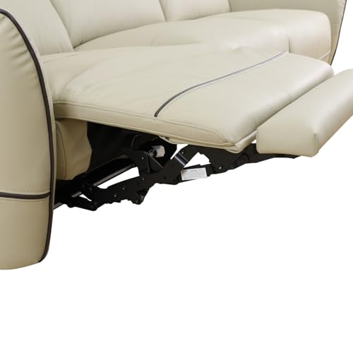 Beige Leather and PVC 3-Piece Recliner Sofa Set M6136