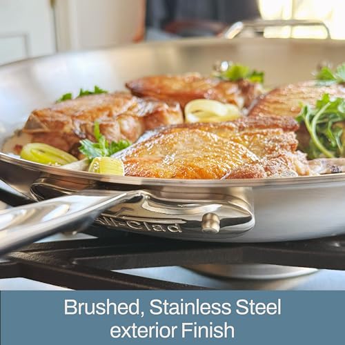 Stainless Steel Fry Pan with Lid, 14 Inch, Induction Compatible J5693